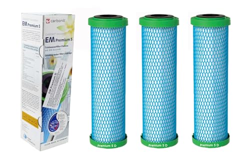 3 x Prime Inventions Wasserfilter EM Premium 5 D höherer Durchfluss für Sanuno Vario-HP Duo