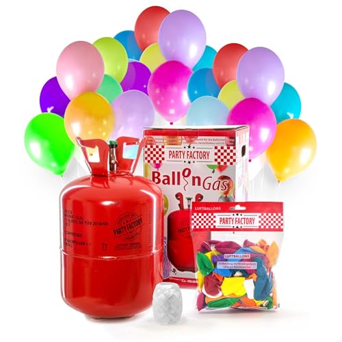Party Factory Ballongas Helium für 50 Luftballons