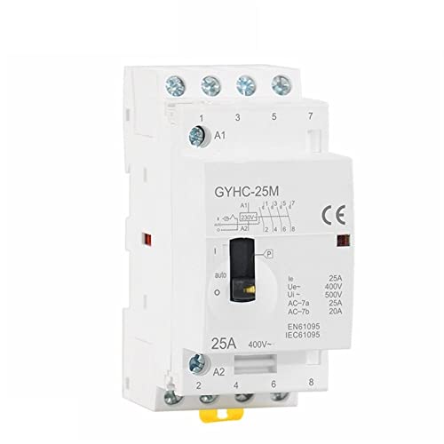 Elektronische Komponenten Schütz GYHC 4P 16A 20A 25A 4NO oder 2NO2NC 220V/230V 50/60Hz Modulare AC-Schütze mit DIN-Schienengehäuse Industrieelektrik Teile und Ersatzteile (Color : 4p 16a 4n0 220v)