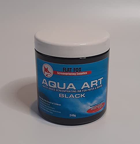 Aqua Art Siebdruck-Tinte für Papier und Karton, Schwarz, 240 g