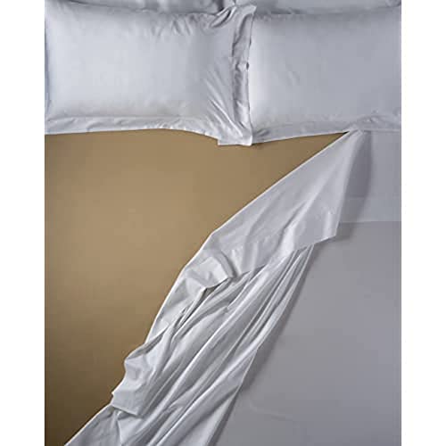 LENZUOLISSIMI - Bettwäsche aus Satin-Baumwolle, Fadenzahl 300, für Doppelbett, 180 x 200 cm, Caramel