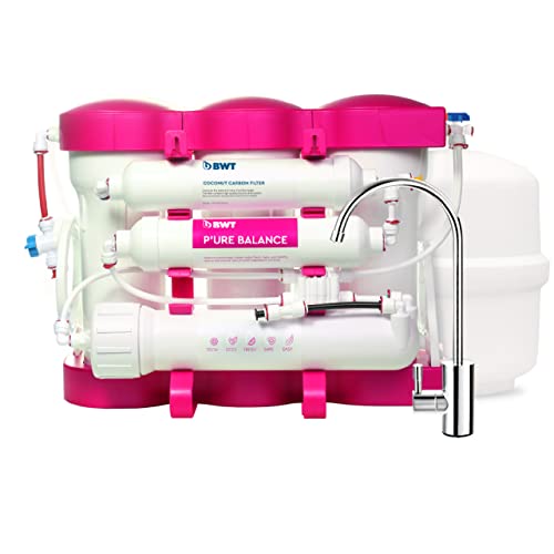 BWT Umkehrosmoseanlage P'URE Pink | Hochwertiges mit Magnesium mineralisiertes Wasser aus der Leitung | Für bis zu 5 Personen | AquaGreen Technologie | Einfache Installation | Mit Vor- und Nachfilter