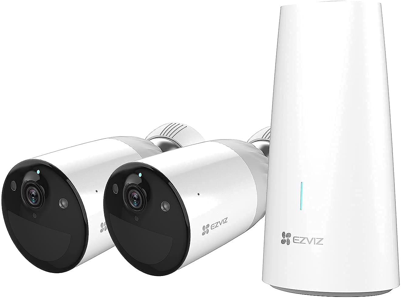 EZVIZ 1080P kabellose IP Kamera, 365 Tage Akkuleistung, Sicherheitssystem mit Farbnachtsicht, PIR Bewegungserkennung, Zwei-Wege-Audio, IP66 wetterfest, kompatibel mit Alexa, BC1-B2 (2 Kamera+1Base)