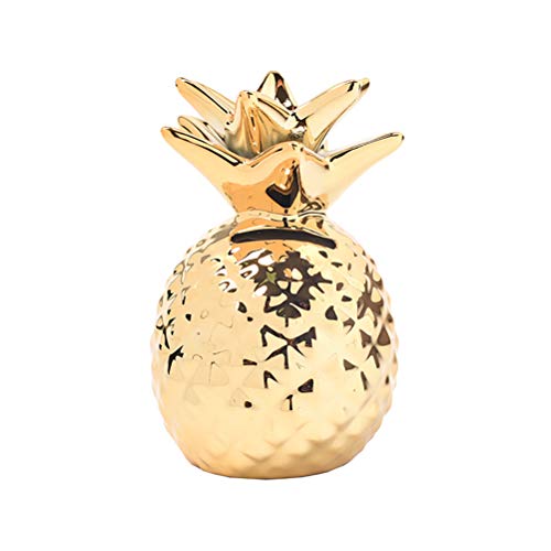 WBTY Spardose, Keramik Ananas Sparschwein Niedliche Sparschwein Ornamente Kreative Ananas Sparbüchse Home Decor