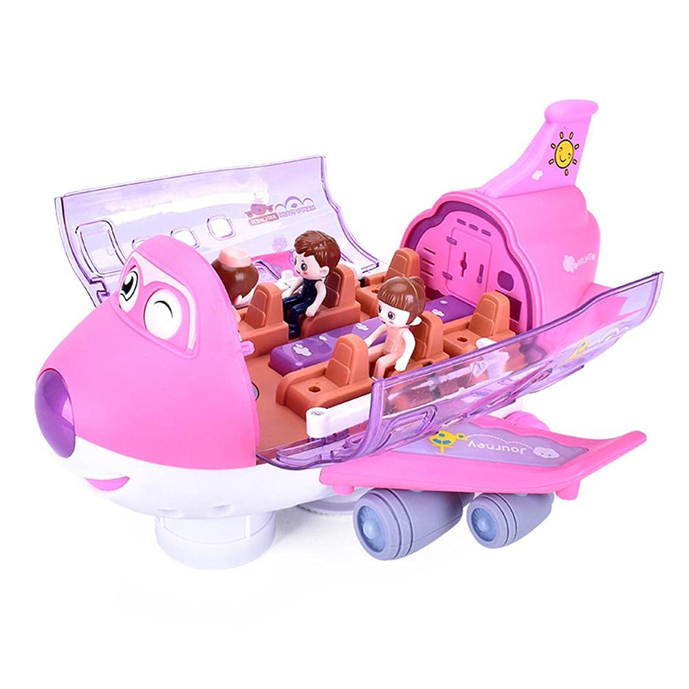 Hidyliu Kinder Elektronisches Musikflugzeug Spielzeug, Stunt Elektrisches Airliner Spielzeug mit Lichteffekten Rotierendes Super Trick Geschenk 360 Drehbares Elektrisches Spielzeug Flugzeug