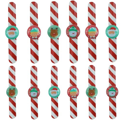SRV Hub Blinkendes LED-Schnappband für Weihnachten, 12 Stück, magnetisch, für Partytüten, Kinder, Slap Snap Band Armbänder, Weihnachtsstrumpffüller, Partygeschenke, Tasche, Klassenzimmer, Preise – 21