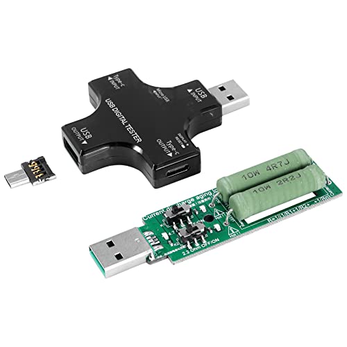 Fuhoghto USB C Tester, 2 1 Typ C USB Tester Farbbildschirm IPS Digitalmultimeter, Spannung, Leistung, Temperatur, mit
