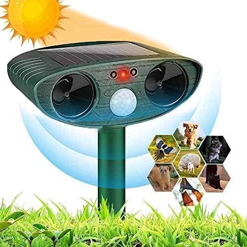 Aisoway Katzenschreck Tiervertreiber, Katzenvertreiber Ultraschall Tiervertreiber Solar Ultraschall Katzenschreck Wasserdicht für Garten, Waschbären, Hunde, Vögel, Schädlinge