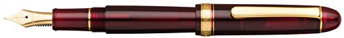 PLATINUM Japanischer Füllfederhalter #3776 Century Gold Trim Bourgogne B/Rot/ 0,44-0,54 mm/Handgefertigt/Feder aus 14-Karätigem Gold/mit Geschenkbox/Füllhalter, Red, PNB15000-71B