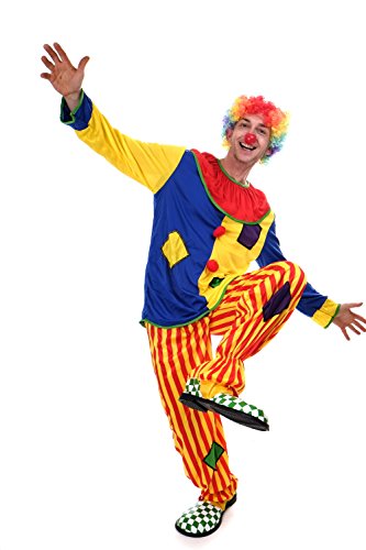 dressmeup DRESS ME UP - L204/ML/M-0044 Kostüm Clown Erwachsenenkostüm Herren Damen Alleinunterhalter Zirkus Kindergeburtstag Größe M/L