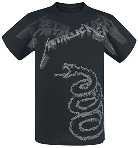 Metallica Black Album Faded Männer T-Shirt schwarz XL 100% Baumwolle Band-Merch, Bands