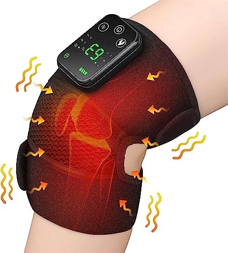 DameCo Beheizte Kniebandage mit Vibrationsmodus mit 3 Geschwindigkeitsstufen, Heizmodus mit 3 Geschwindigkeiten, Vibrationstherapie durch elektrische Heizung, für Arthritis, Knieschmerzen und