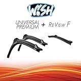 Wish® Universal Premium Satz Front + Heck Scheibenwischer Länge: 26" 650mm / 18" 450mm / 11" 280mm Wischblätter Vorne und Hinten Scheibenwischer Flachbalkenwischer + ReView F UP26.18.B2.F11