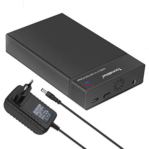 Tccmebius TCC-S863-DE USB 3.0 zu SATA Externe Festplattengehäuse zum 2.5 3.5 Zoll SATA Festplatte und SATA SSD(Maximale 10TB), Unterstützen UASP, Automatische Schlaffunktion, Werkzeuglose Installation