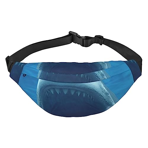 Shark Mouth bedruckte Gürteltasche Hüfttasche Crossbody Hüfttasche Pack Bauchtasche, Schwarz , Einheitsgröße