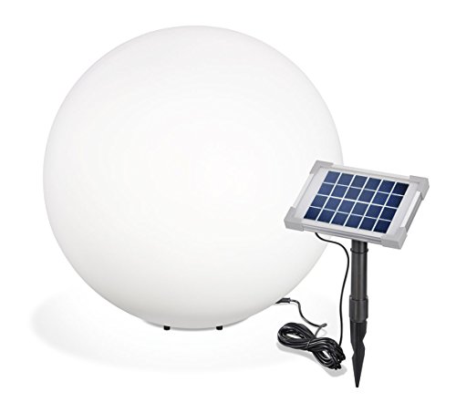 Solar Leuchtkugel Mega Ball 50cm, hochwertige PE Kugel, Dauer- oder Wechsellicht, 8 Lichtfarben inkl. warm- und kaltweiß, 106026