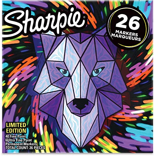 SHARPIE Permanent Marker Special Edition Wolf Fine & Ultra Fine 26 Stück