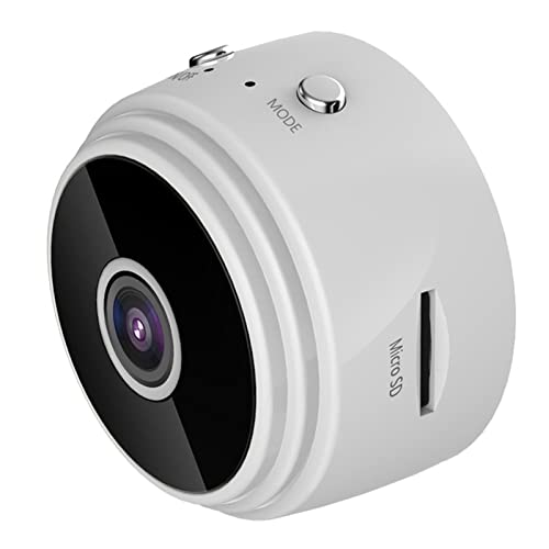 Fyearfly Drahtlose Überwachungskamera, A9 1080p Hd WiFi IP-Kamera Mini-Home-Innenraumkamera mit Smart Motion Tracking für Home Security Babyphone Haustiere, unterstützt TF-Karte(Weiß)