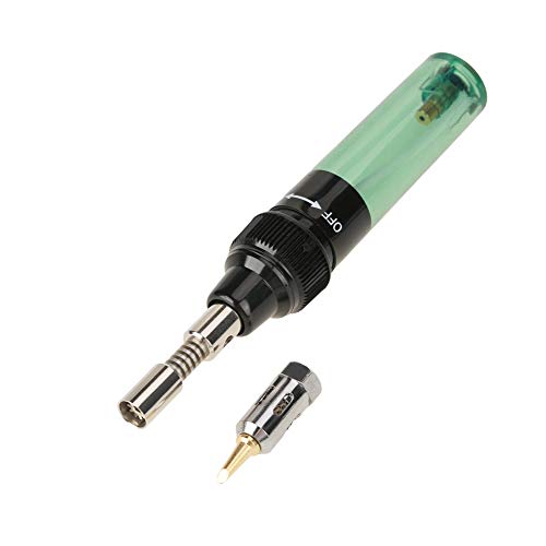 Akku lotkolben - Gaslötkolben Lötkolben Butangasbrenner Gun Welding Pen Tool 1300 (Color : Green)