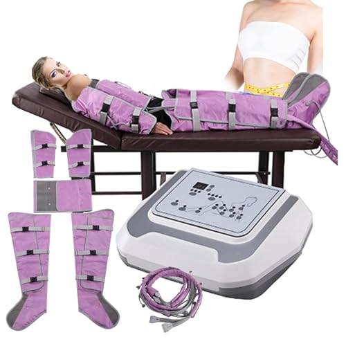 Lymphdrainage-Massage-Schlankheitsgerät, Luftkompressionsmassagegerät für Ganzkörpermassage, Lymphdrainage, Durchblutung und Muskelentspannung, 3 Intensitätsstufen,Purple
