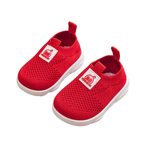 DEBAIJIA Unisex Baby Shoes Plattform, A Mesh Rot, 18/19 EU