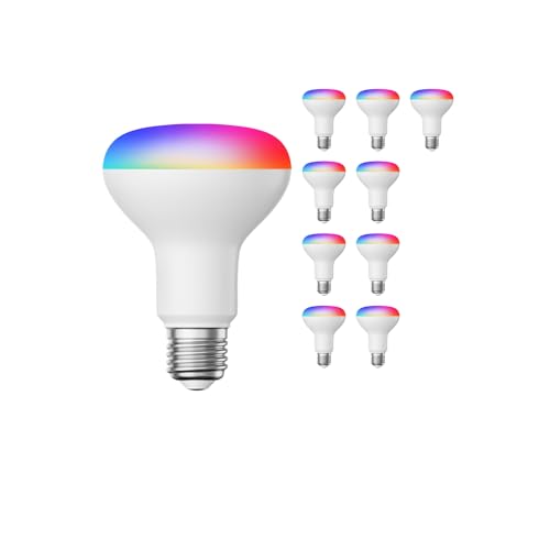 ledscom.de E27 LED RGB Strahler, R80, warmweiß - weiß (2700-6300K), 9,9W, 950lm, Smart Home, WLAN, Alexa, matt, 10 Stk.