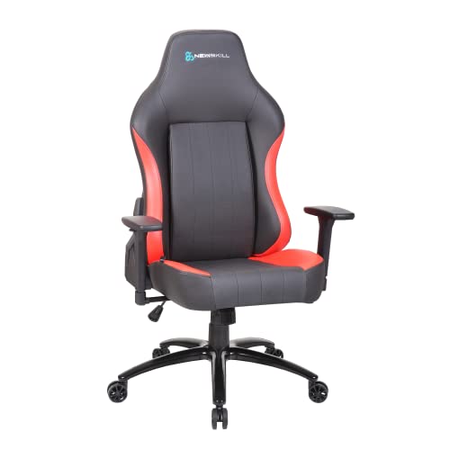 Newskill Akeron Professioneller Gaming-Stuhl mit verstärktem Stahlrahmen (Schaukelsystem, Neigung bis 180 Grad, 3D-Armlehnen) Rot