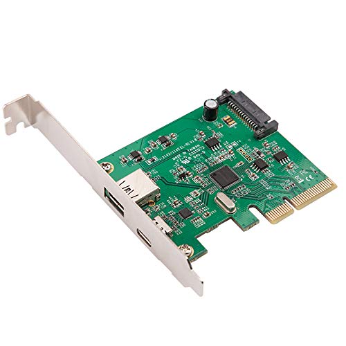 H&D PCI Express to USB3.1 USB-C+ USB3.1 Type-A Host Controller Card up to USB3.1 Gen-II 10Gbps Supper Speed+ ASM3142 Chipset