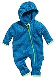 Playshoes Unisex Kinder Fleece-Overall Jumpsuit, blau Strickfleece, 74