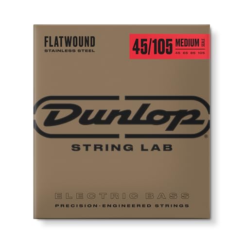 Dunlop Bass Saiten in Edelstahl Flat Back Medium Scale 45-105