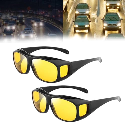 Keilini NightGlo Brillen, Headlight Glasses with Glarecut Technology (Drive Safely at Night), Dotmalls Nightglo-Brillen, Keilini Nightglo-Brillen, Glarecut-Technologie-Brillen (2Set)