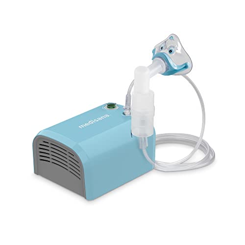 medisana IN 155 Inhalator, Kompressor Vernebler mit Mundstück und Maske für Erwachsene und Kinder, bei Erkältungen oder Asthma mit mit umfangreichem Zubehör