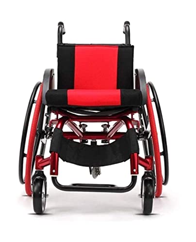 BOCbco Rollstuhl für ältere Menschen, zusammenklappbarer Aluminium-Rollstuhl mit Selbstantrieb, Leichter Sport-medizinischer Rollstuhl, Schnellspanner-Hinterrad, stoßdämpfend für Senioren und behin