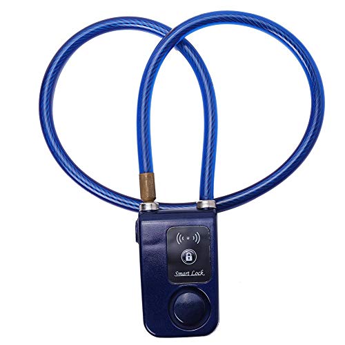 Bike Smart Lock, wasserdichtes Hochleistungsfahrradkettenschloss APP-Steuerung Bluetooth Smart Wireless Hochsicherheits-Diebstahlalarm-Kettenschloss mit 105 dB Alarm für (Blau)