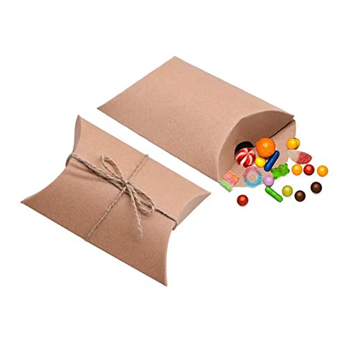 2 Set Kraftpapier Süßigkeiten Box Geburtstag Hochzeit Gefälligkeiten Schokolade Geschenkboxen Kissen Form