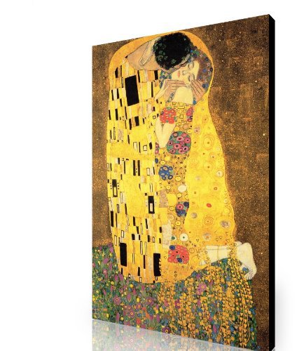 Leinwandbild, Motiv: Gutav Klimts Kuss, 76 x 51 cm (A1)