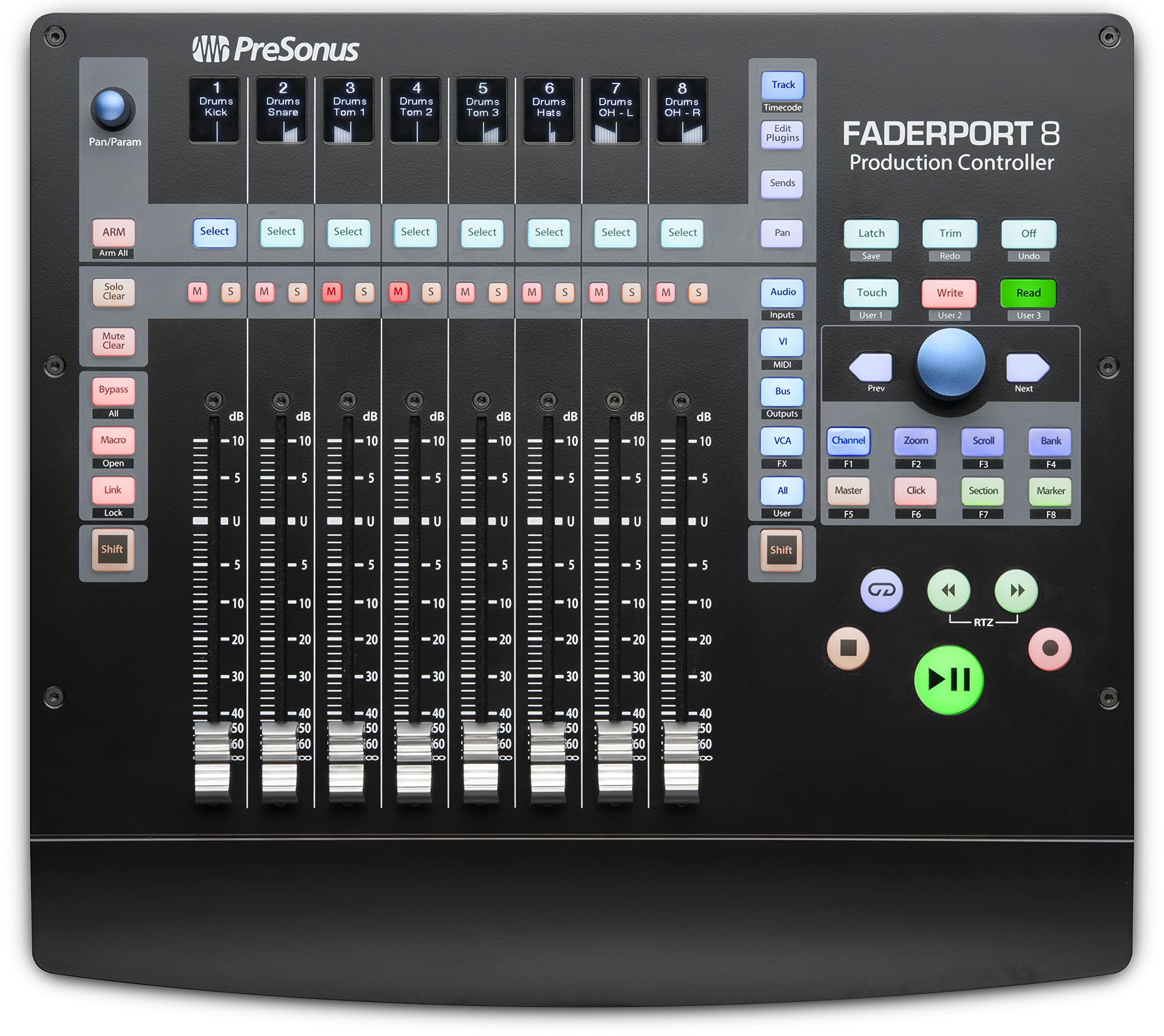 PreSonus FaderPort 8, 8-Fader DAW Mix Production Controller, mit Softwarepaket