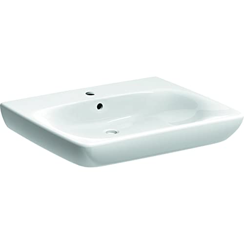 GEBERIT Waschbecken "Renova Comfort", unterfahrbarer Waschtisch, 65x55 cm, mit Hahnloch und Überlauf, weiß