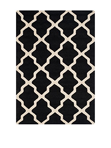 Safavieh Strukturierter Teppich, CAM121, Handgetufteter Wolle, Schwarz / Elfenbein, 120 x 180 cm