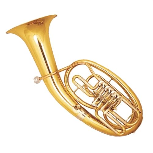Professionelles Euphonium Messing Lackierter Goldkorpus, Vier Flache Tasten, B-Euphonium-Blechblasinstrument Mit Mundstück