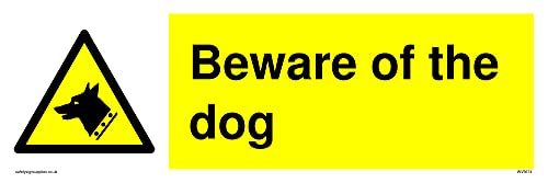 Warnsymbol"Beware of the dog with dog", 300 x 100 mm, L31, 5 Stück
