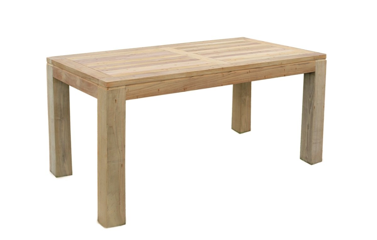 Teak Holz Tisch rechteckig mit quadratischen Eckbeinen 220x100x75cm