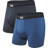 Saxx Men's Underwear Unterwäsche Herren Boxershorts- Sport MESH Herren Unterhosen mit integrierter Ballpark Pouch TM Unterstützung - 2er Packung, Marine Blau/Anthrazit, Groß