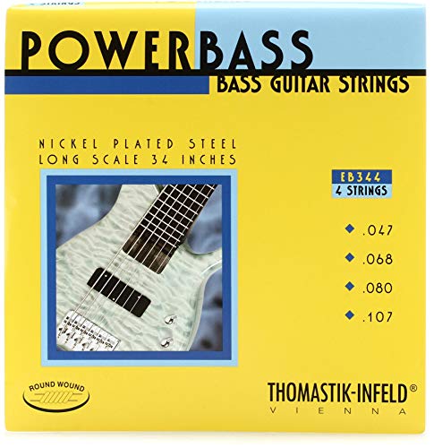 Thomastik 682805 Saiten für E-Bass Power Bass Magnecore Round Wound Hexcore, Satz EB344 4-string roundwound long scale 34 Zoll