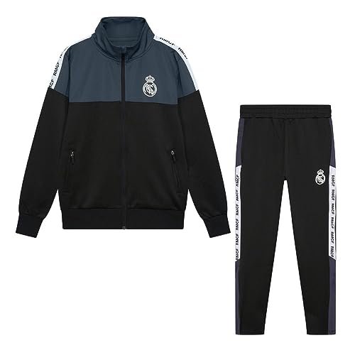 Real Madrid trainingsanzug 23/24 Kinder - Schwarz/Black - Größe 140-10 jahre - Saison 23/24 - Offizieles product - tracksuit für Fussball Training