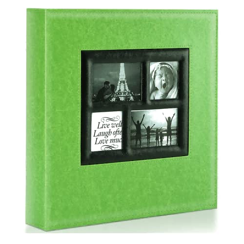 Ywlake Fotoalbum, 10 x 15 cm, 500 Taschen, extra großes Fassungsvermögen, Familienfotoalbum, für 500 horizontale und vertikale Fotos, Grün