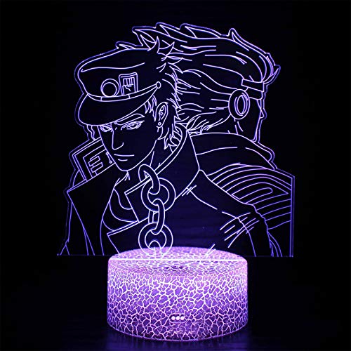 Jotaro Star Platinum 3D Optische Illusionslampe JoJo's Bizarre Adventure LED-Nachtlicht buntes Nachtlicht für Heimdekoration