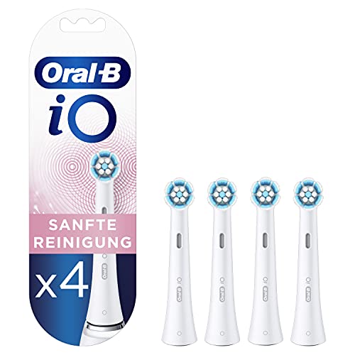 Oral-B iO Sanfte Reinigung Aufsteckbürsten für ein sensationelles Mundgefühl, Briefkastenfähige Verpackung, 4 Stück