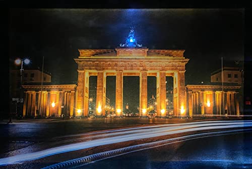 Samarkand - Lights LED-Bild led-bilder wandbild mit beleuchtung Leinwandbild 65 x 45 x 2 cm Leuchtbild BERLIN/Brandenburger Tor