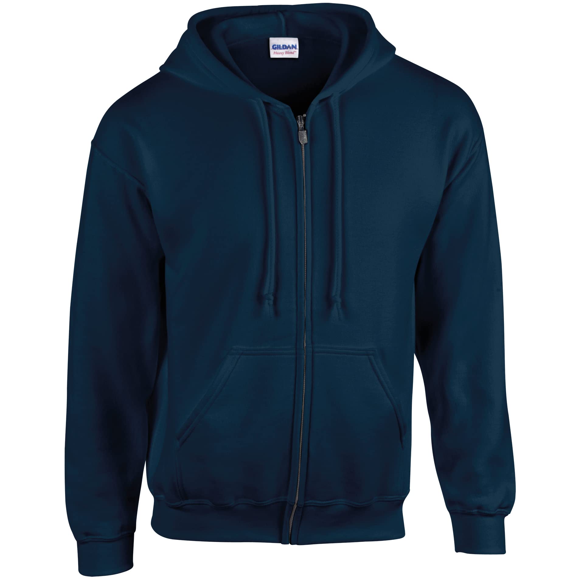 GILDAN Herren Adult 50/50 Cotton/Poly. Full Zip Hooded Sewat Sweatshirt, Blau (Navy), XX-Large (Herstellergröße: XXL)